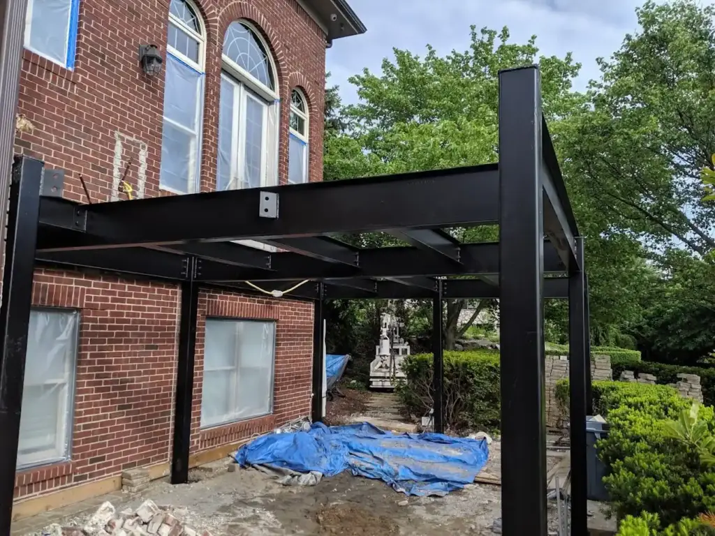 Structural steel being used to build a steel deck project in Genesee County MI.