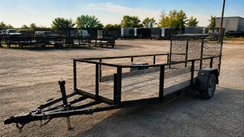 A used trailer for sale in Michigan before the buyer does a 10 minute safety walk around check prior to pruchase.